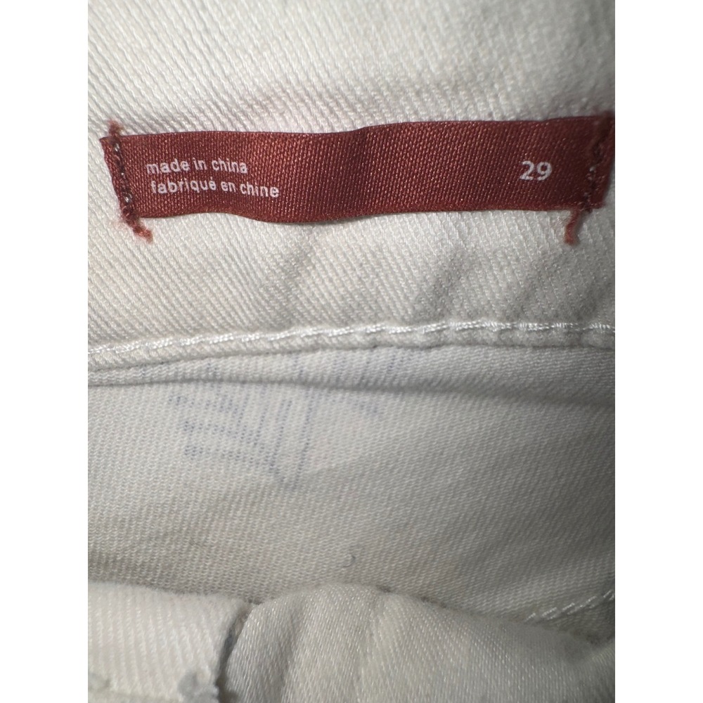 Pilcro Denim Shorts Womens White Blue Botanical Palm Print High Rise 29 - Picture 5 of 7